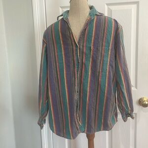 Vintage 90s Clementine striped shirt pocket 100% cotton multicolored mens size S